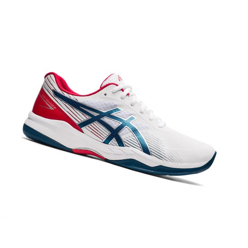 Chaussure Tennis Asics GEL-GAME 8 Homme Blanche Bleu | VOKW85340