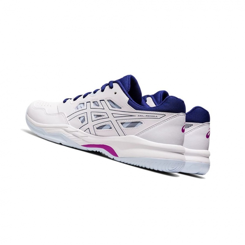 Chaussure Tennis Asics GEL-RENMA Femme Blanche Bleu | GVNM14305