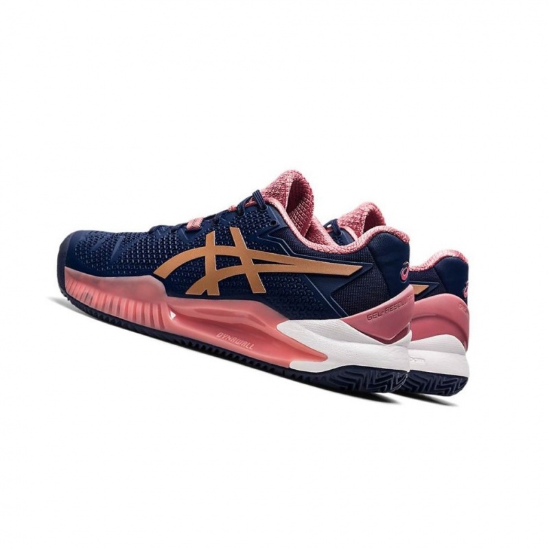 Chaussure Tennis Asics GEL-RESOLUTION 8 Clay Femme Bleu Marine | IYHF08163