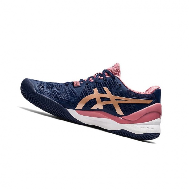 Chaussure Tennis Asics GEL-RESOLUTION 8 Clay Femme Bleu Marine | IYHF08163