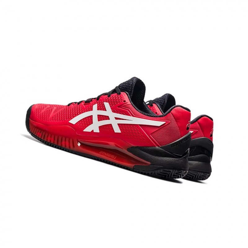 Chaussure Tennis Asics GEL-RESOLUTION 8 Clay Homme Rouge Blanche | ACJR57608