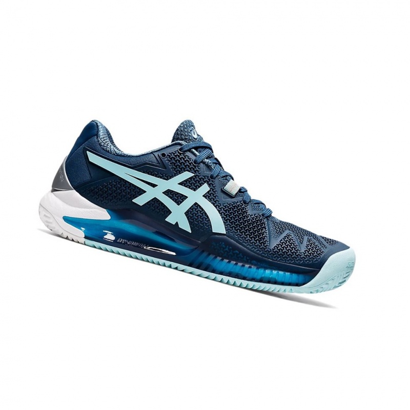 Chaussure Tennis Asics GEL-RESOLUTION 8 Clay Femme Indigo Clair Bleu | QKTI03729