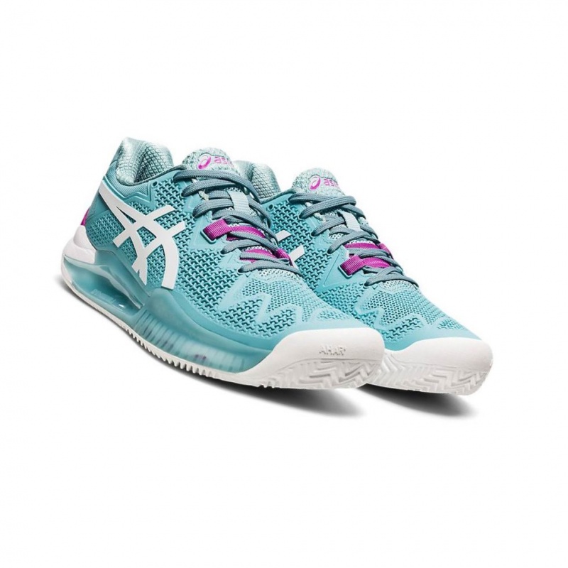 Chaussure Tennis Asics GEL-RESOLUTION 8 Clay Femme Turquoise | EAST70981