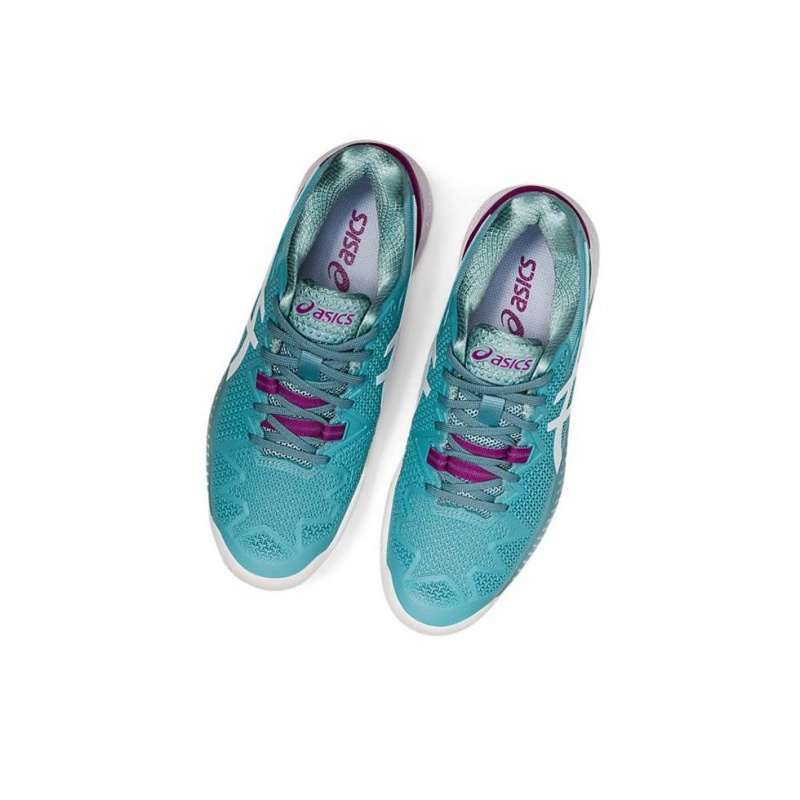 Chaussure Tennis Asics GEL-RESOLUTION 8 Clay Femme Turquoise | EAST70981