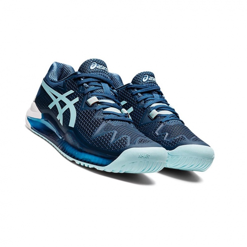 Chaussure Tennis Asics GEL-RESOLUTION 8 (D) Femme Indigo Clair Bleu | YKQS76380