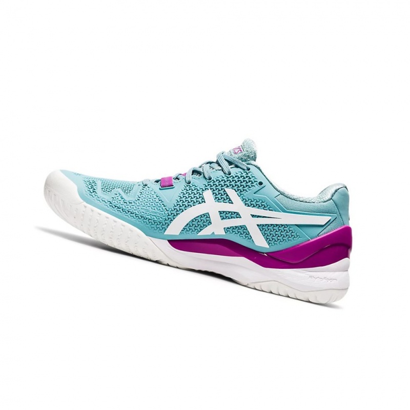 Chaussure Tennis Asics GEL-RESOLUTION 8 (D) Femme Bleu Blanche | TRJP92176