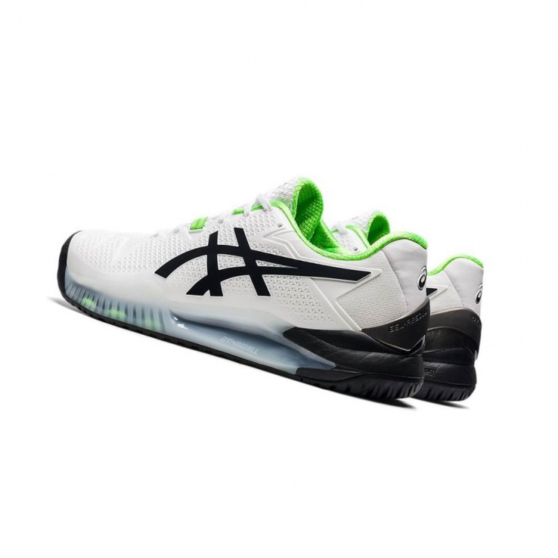 Chaussure Tennis Asics GEL-RESOLUTION 8 Larges Homme Blanche | WAVL73608