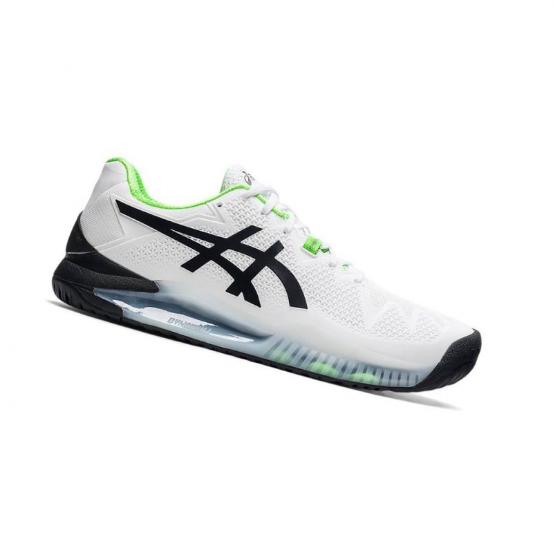 Chaussure Tennis Asics GEL-RESOLUTION 8 Larges Homme Blanche | WAVL73608