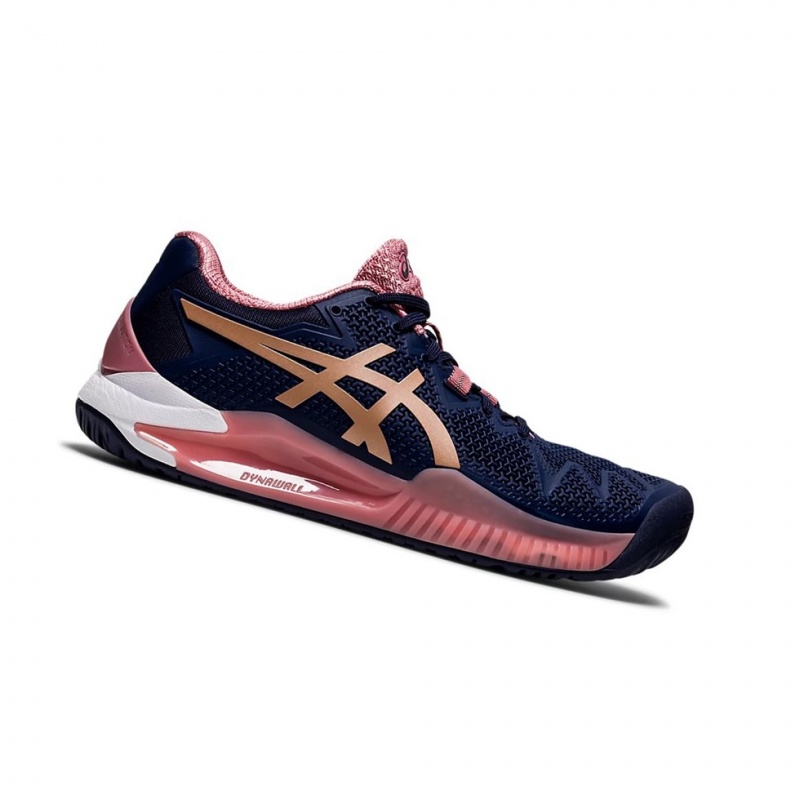 Chaussure Tennis Asics GEL-Resolution 8 Femme Rose Doré | ZIUV40658