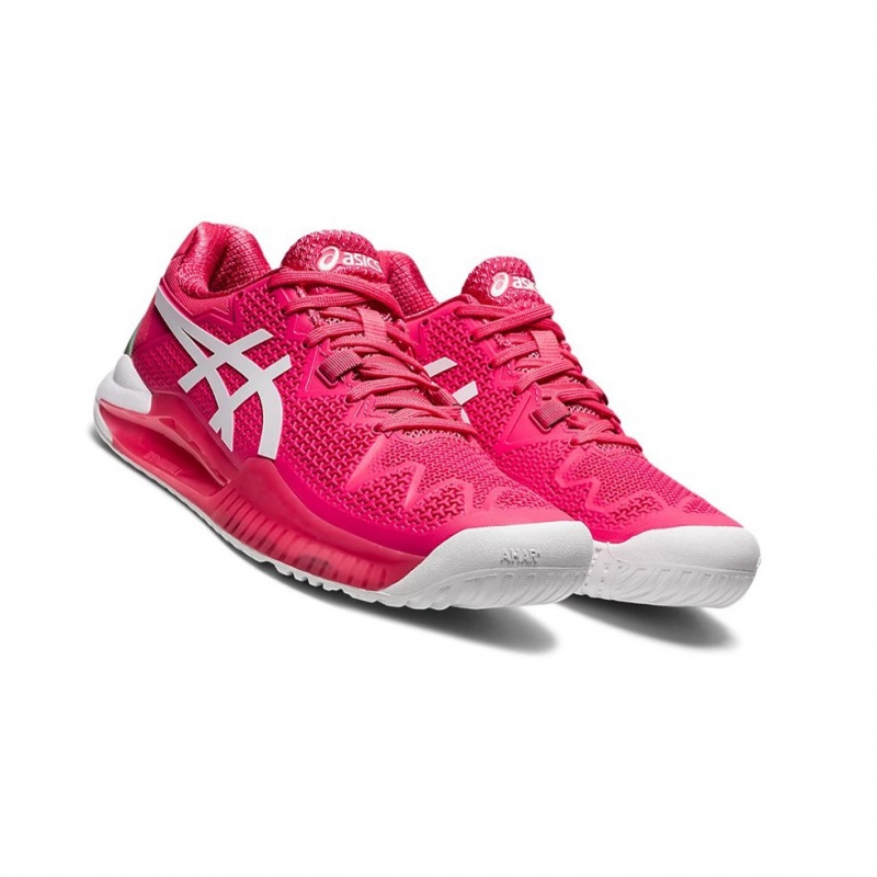 Chaussure Tennis Asics GEL-Resolution 8 Femme Rose Blanche | ZKQC70689