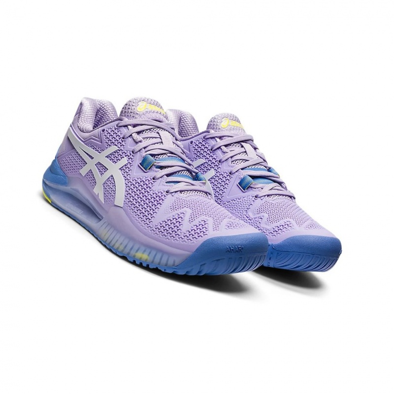 Chaussure Tennis Asics GEL-Resolution 8 Femme Blanche | WFMY69173