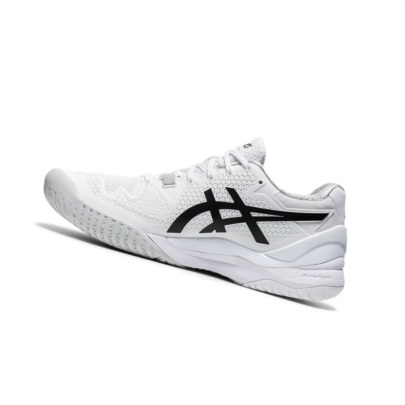 Chaussure Tennis Asics GEL-Resolution 8 Femme Blanche Noir | QDRU83127