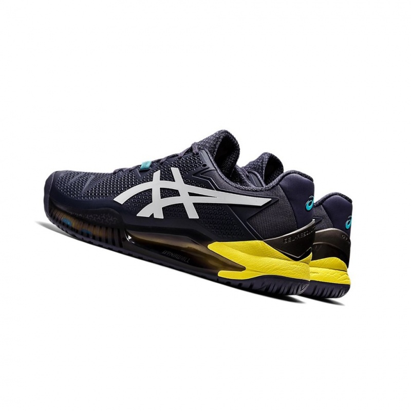 Chaussure Tennis Asics GEL-Resolution 8 Homme Indigo Blanche | HEOR72809