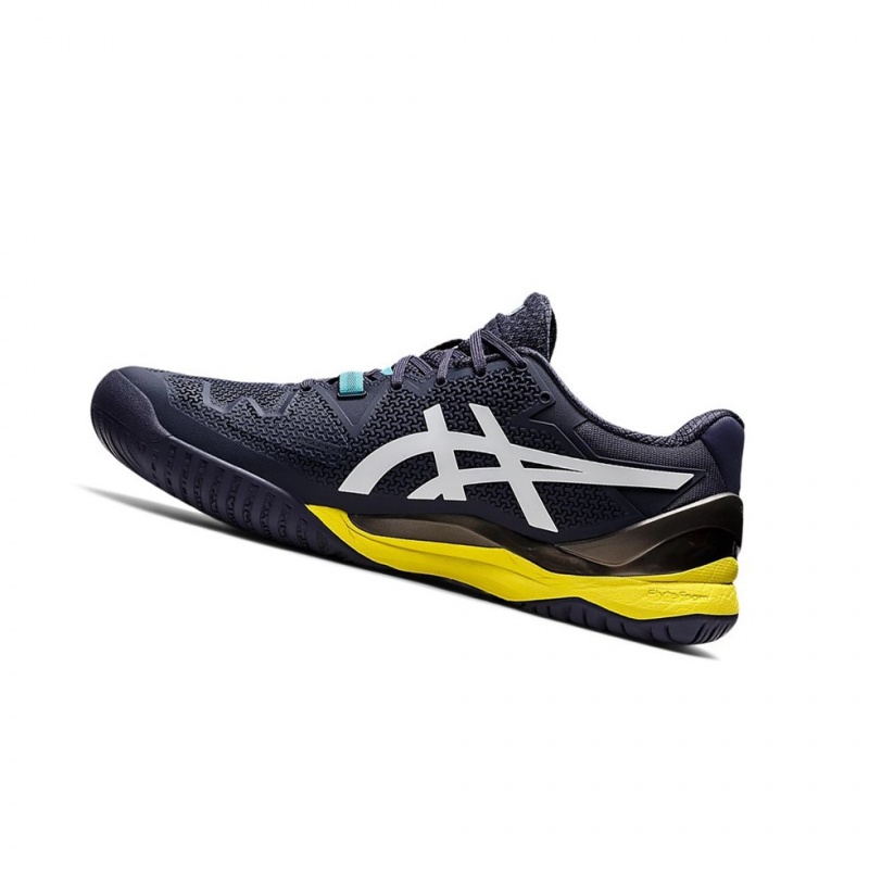 Chaussure Tennis Asics GEL-Resolution 8 Homme Indigo Blanche | HEOR72809