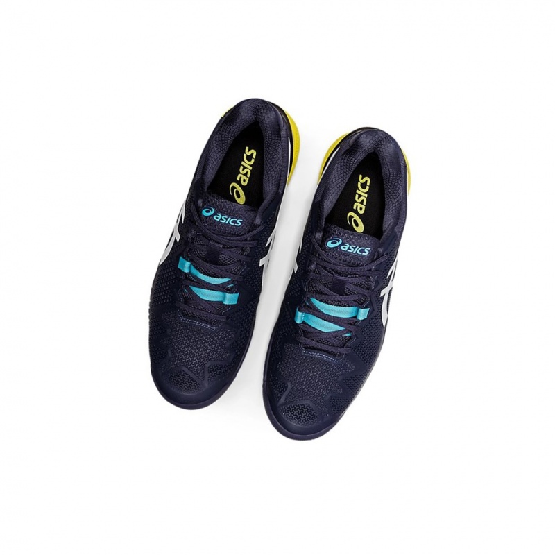 Chaussure Tennis Asics GEL-Resolution 8 Homme Indigo Blanche | HEOR72809