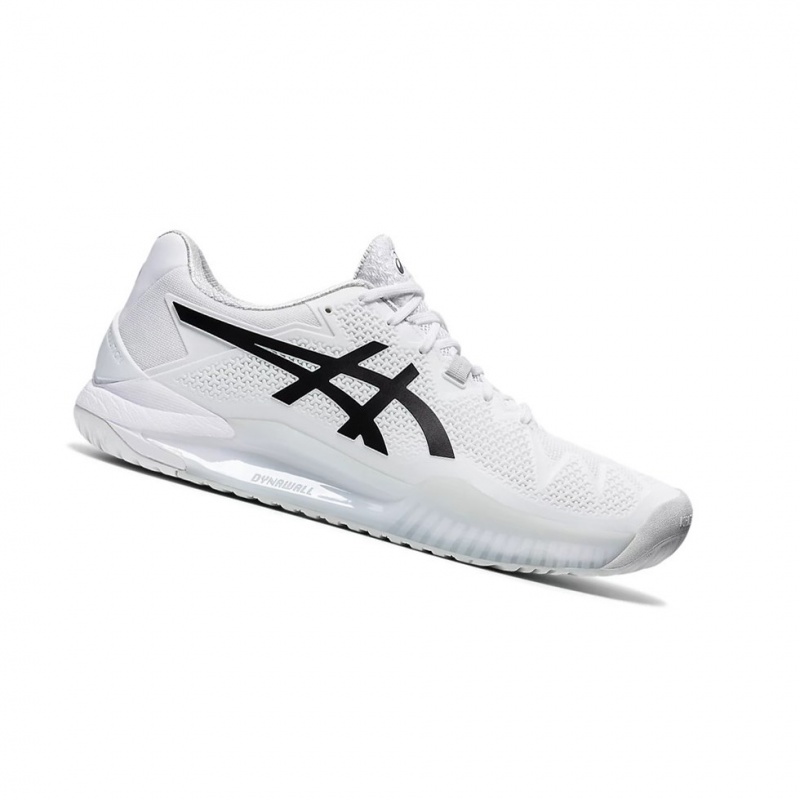 Chaussure Tennis Asics GEL-Resolution 8 Homme Blanche Noir | UJQZ73268