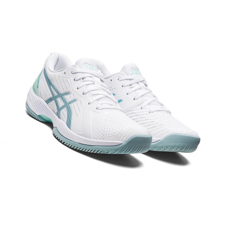 Chaussure Tennis Asics SOLUTION SWIFT FF Femme Blanche Bleu | XYDB27456