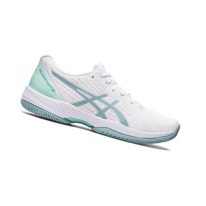 Chaussure Tennis Asics SOLUTION SWIFT FF Femme Blanche Bleu | XYDB27456