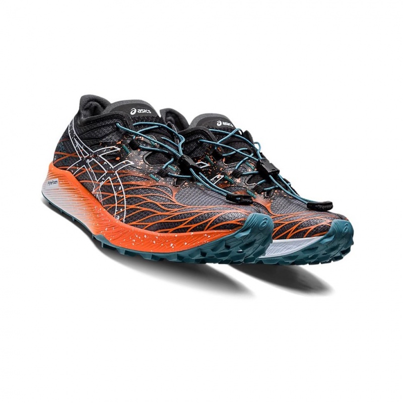 Chaussure Trail Running Asics Fuji Speed Femme Noir Orange | NXED95467