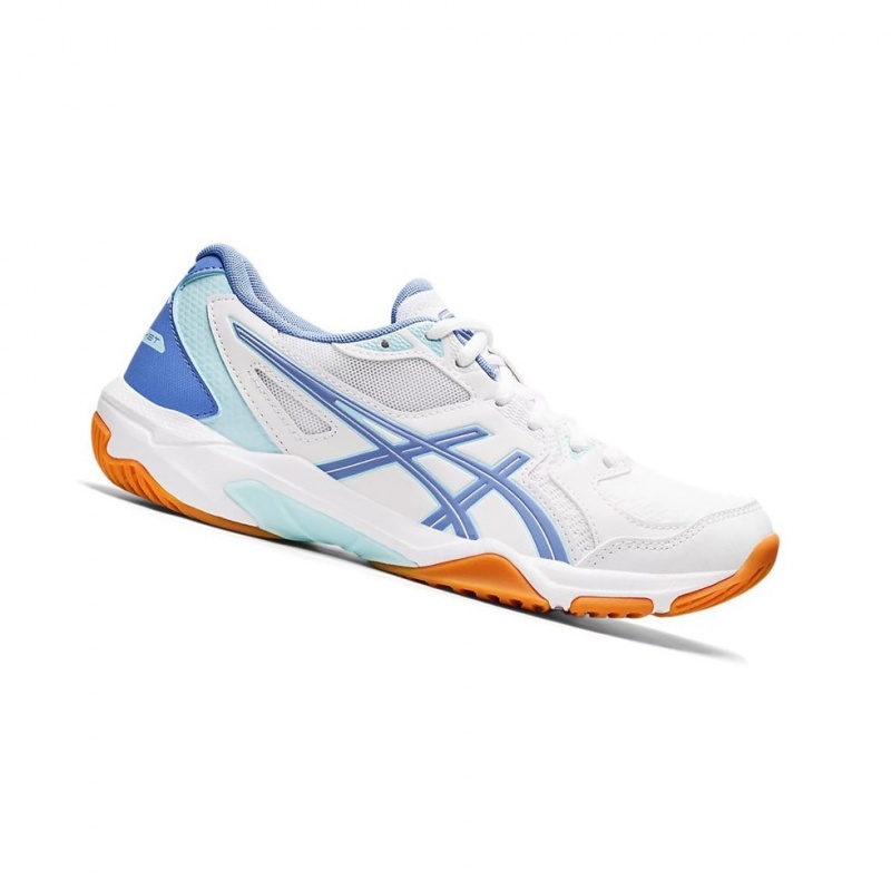 Chaussure Volley Asics GEL-ROCKET 10 Femme Blanche Bleu | GORE40139