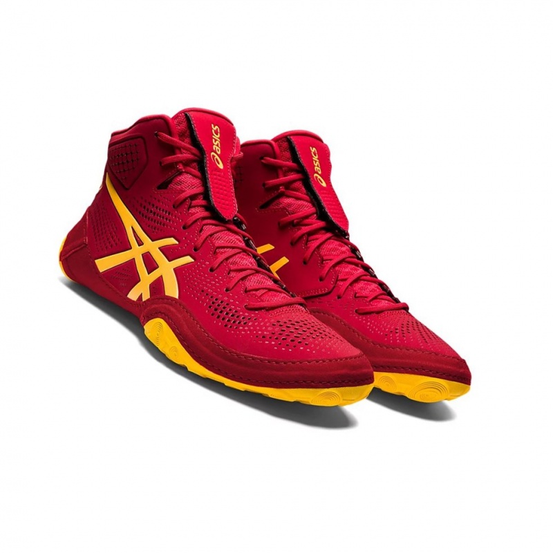 Chaussures De Lutte Asics DAN GABLE EVO 2 Homme Cranberry / Saffron | CAMH87962